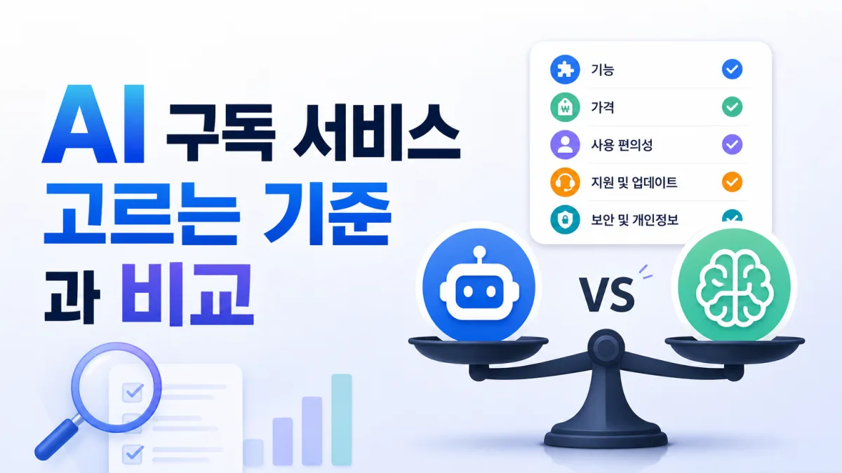 AI 구독 하나만 고른다면, 2026년 선택 기준 정리