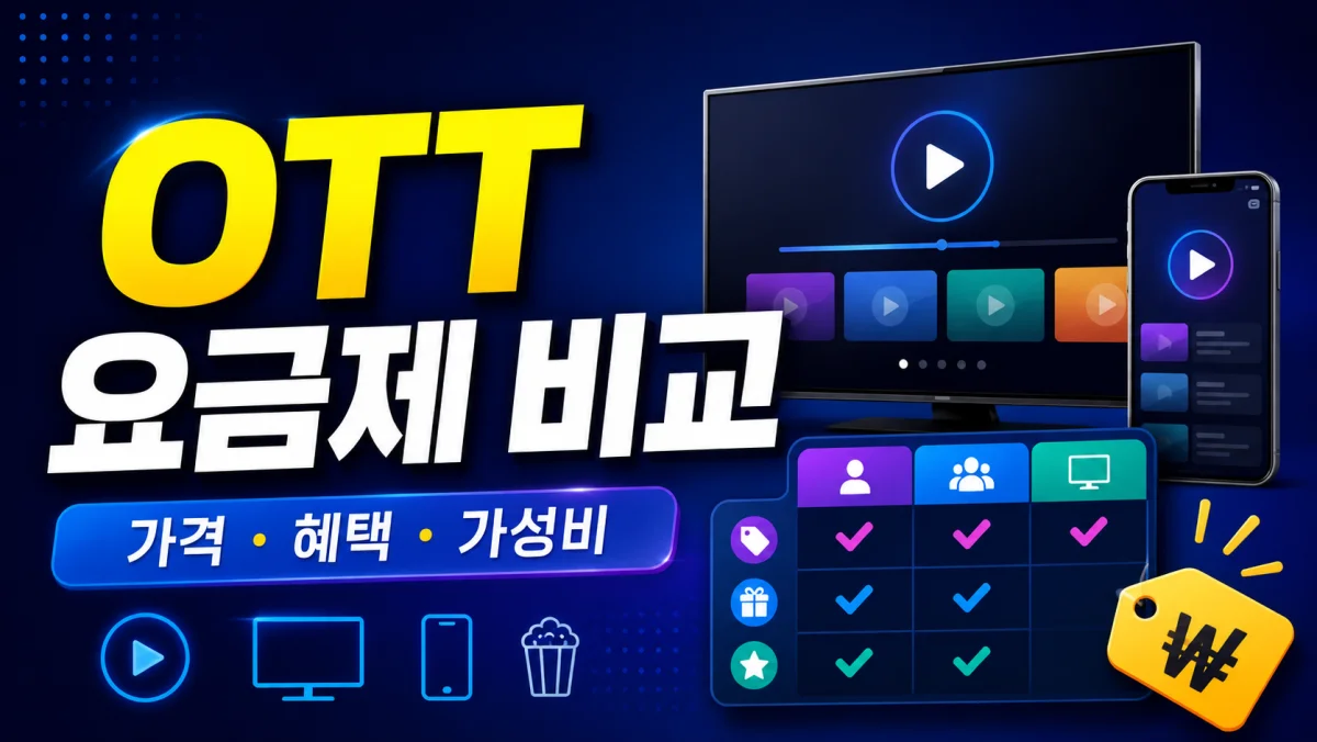[2026 최신] OTT 요금제 비교 총정리 (넷플릭스·티빙·웨이브·쿠팡플레이)