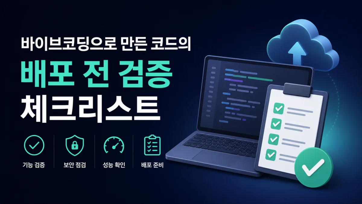 바이브코딩 검증 체크리스트, 배포 전 확인할 것들