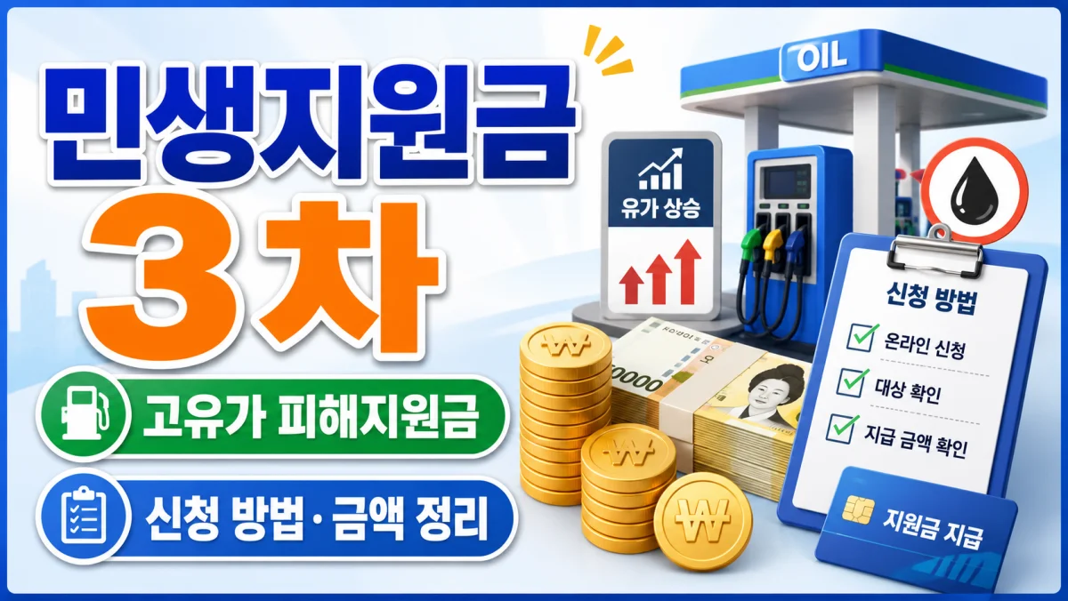 민생지원금 3차, 고유가 피해지원금 신청 방법과 금액 정리