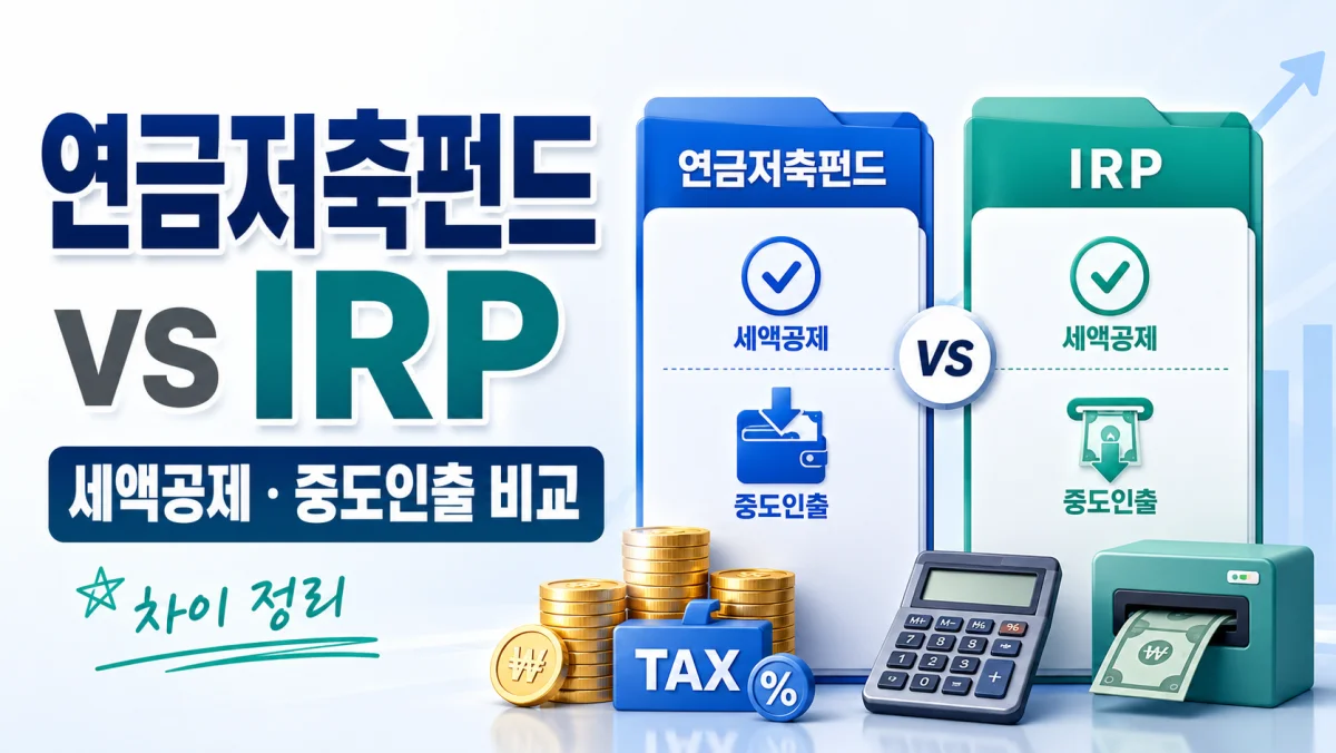 연금저축펀드 IRP 차이, 세액공제부터 중도인출까지 비교 정리