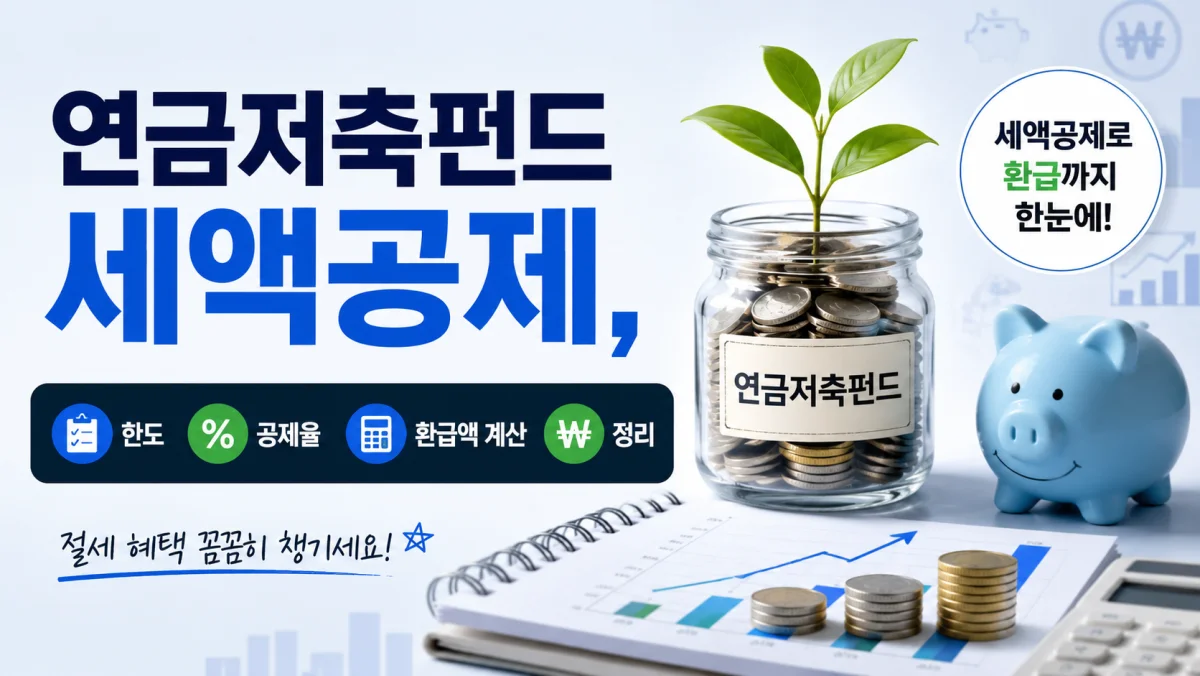 연금저축펀드 세액공제, 한도 공제율 환급액 계산까지 정리