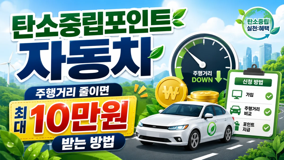 탄소중립포인트 자동차, 주행거리 줄이면 최대 10만원 받는 방법
