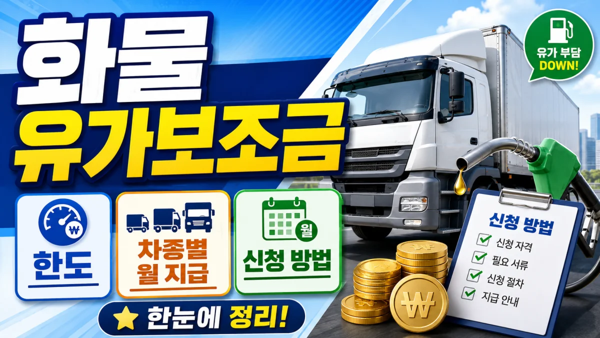 화물 유가보조금 한도, 차종별 월 지급 기준과 신청 방법 정리